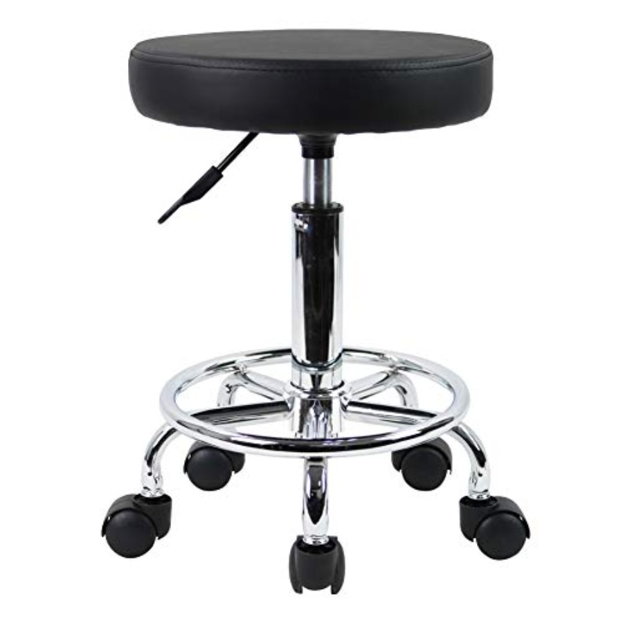 PU Leather Round Rolling Stool - Spa Wellness Center ulasan dan harga