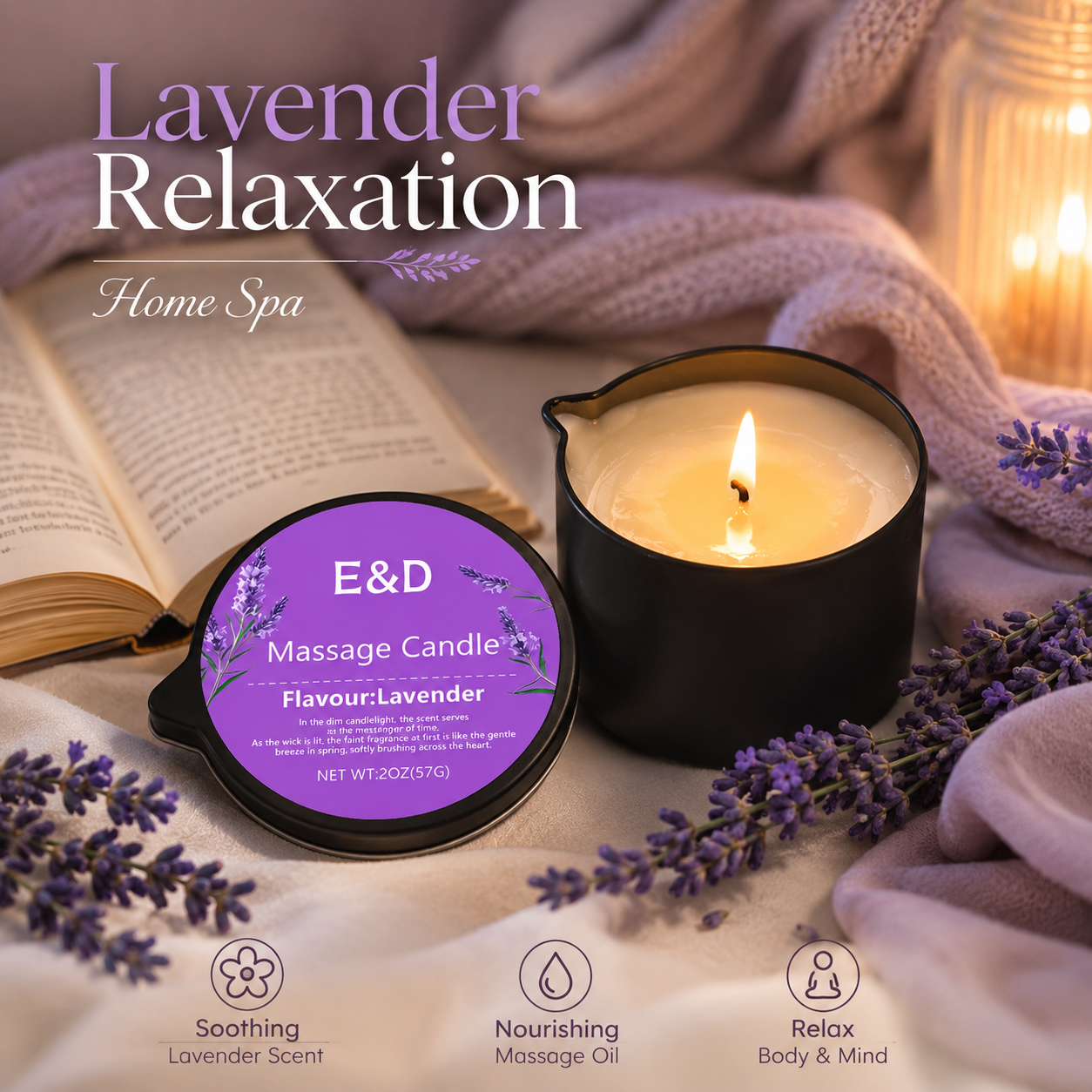 Lavender Massage Oil Candle 2o - Microneedle Patch Eye ulasan dan harga