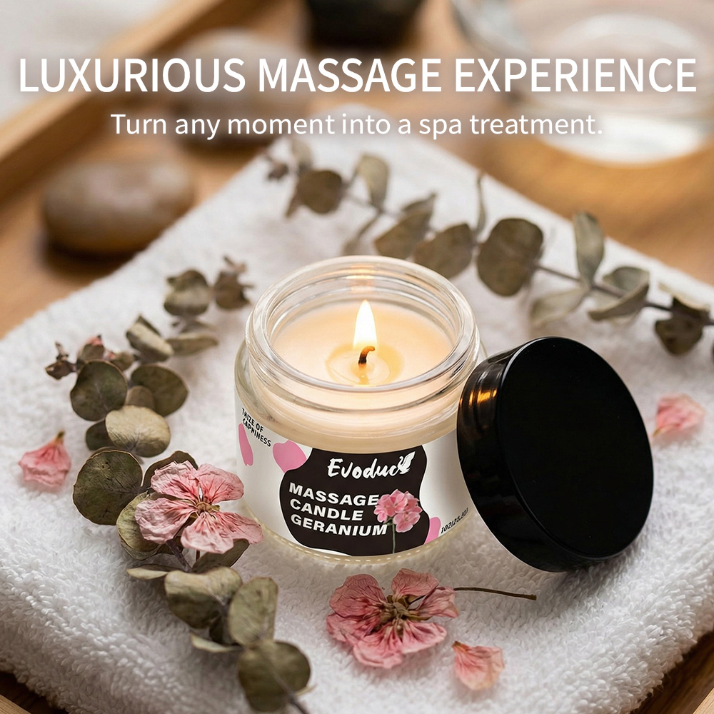 Massage Oil Candle Geranium So - Massage Candle Melting ulasan dan harga