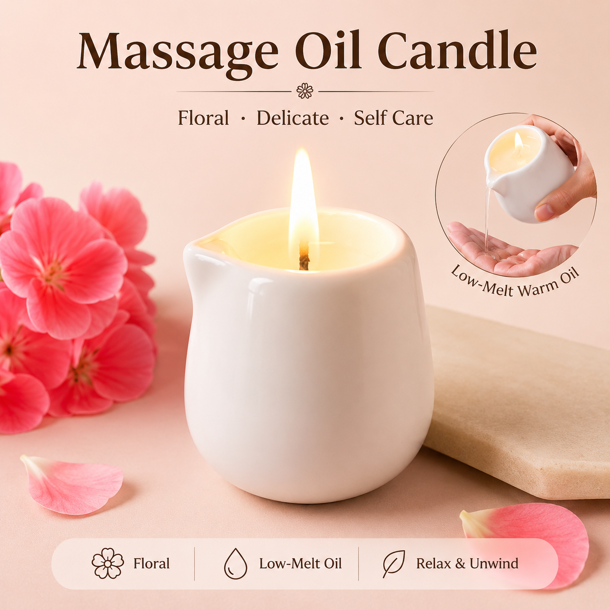 Ceramic Massage Oil Candle Ger - Massage Candle Melting ulasan dan harga