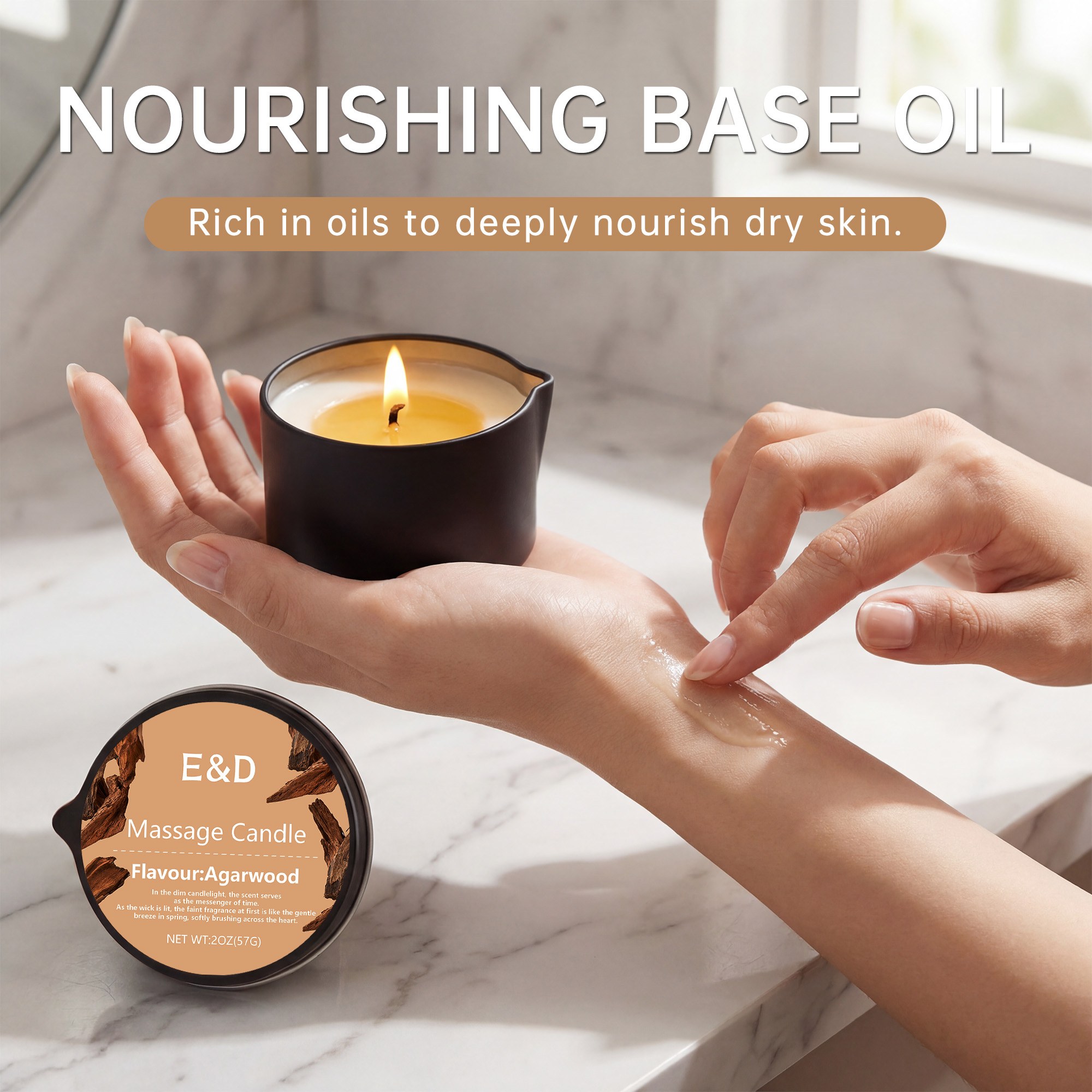 Agarwood Massage Oil Candle 2o - Massage Candle Melting ulasan dan harga