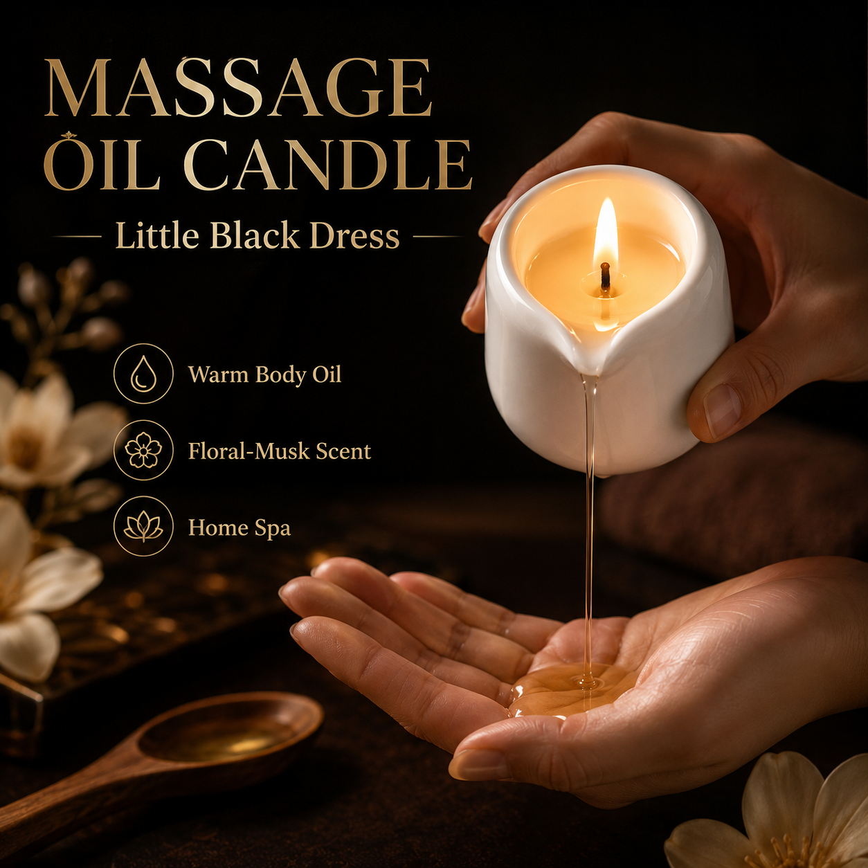 Ceramic Massage Oil Candle Lit - Massage Candle Melting ulasan dan harga