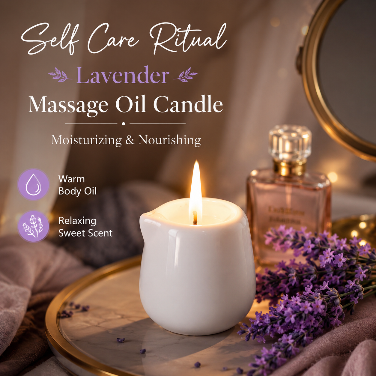 Ceramic Massage Oil Candle Lav - Massage Candle Melting ulasan dan harga
