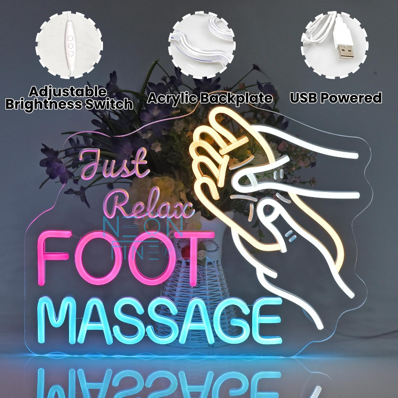 Foot Massage Neon Sign LED Neo - Spa Wellness Center ulasan dan harga