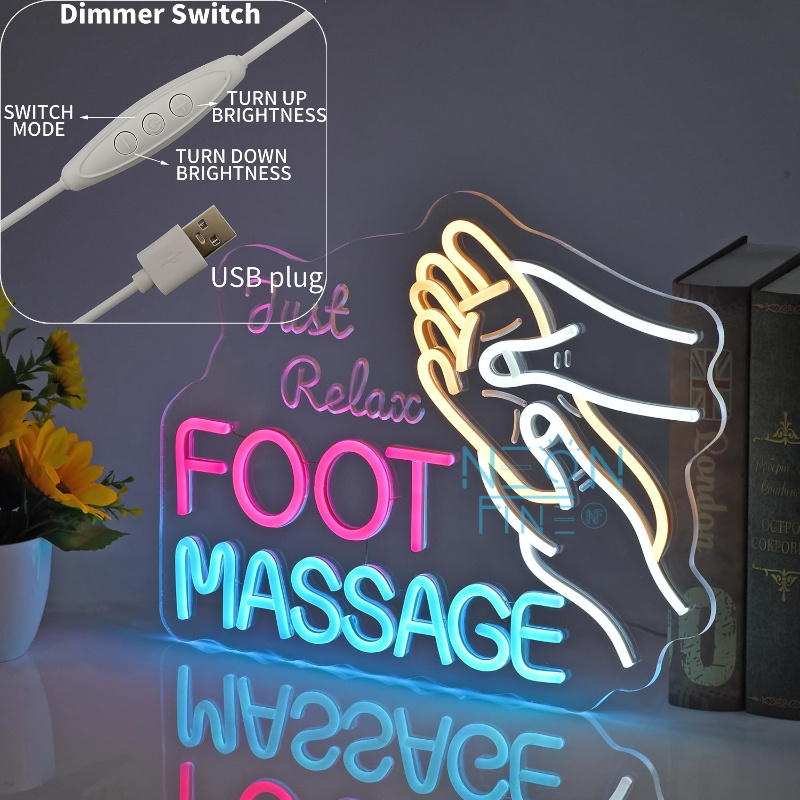 Foot Massage Neon Sign LED Neo - Spa Wellness Center ulasan dan harga