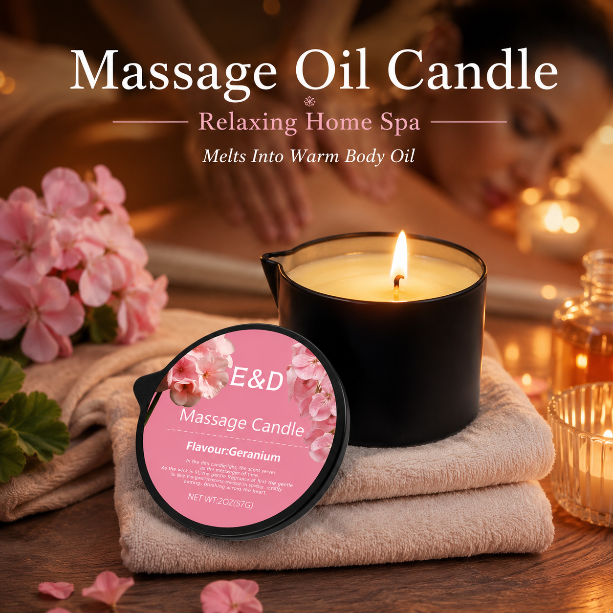 Geranium Massage Oil Candle 2o - Massage Candle Melting ulasan dan harga