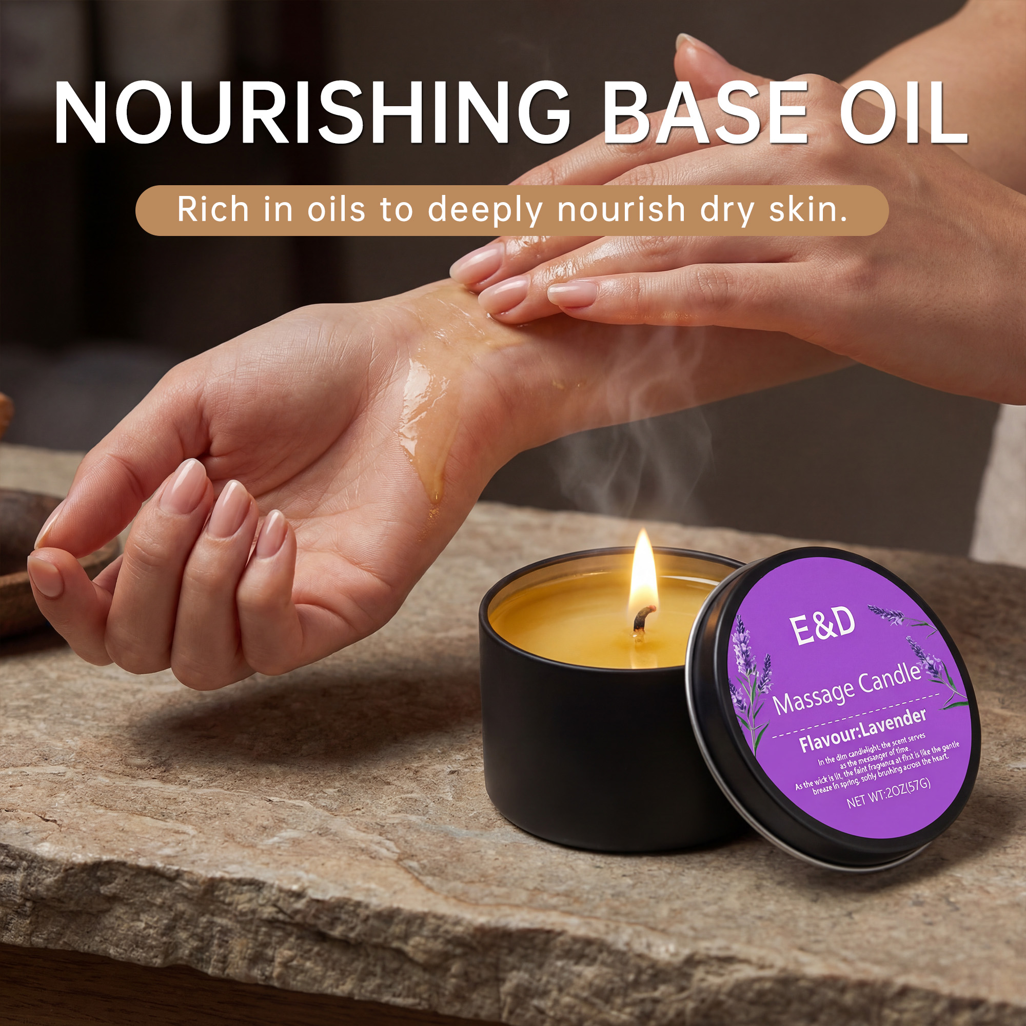 Lavender Massage Oil Candle 2o - Massage Candle Melting ulasan dan harga