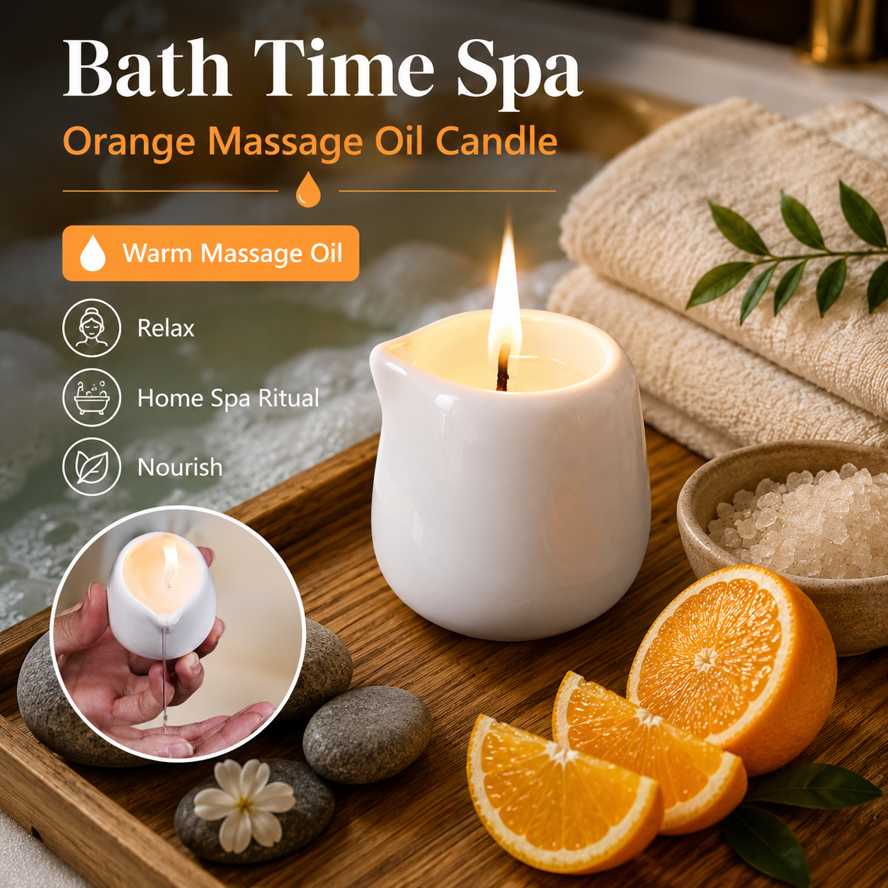 Ceramic Massage Oil Candle Ora - Massage Candle Melting ulasan dan harga