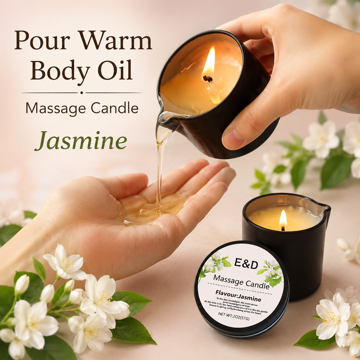 Jasmine Massage Oil Candle 2 o - Massage Candle Melting ulasan dan harga